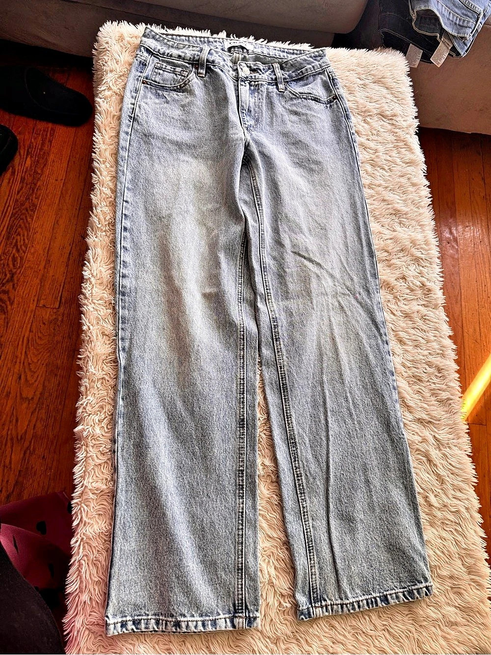 RSQ Low Rise Loose Straight Jeans Blue Waist 26